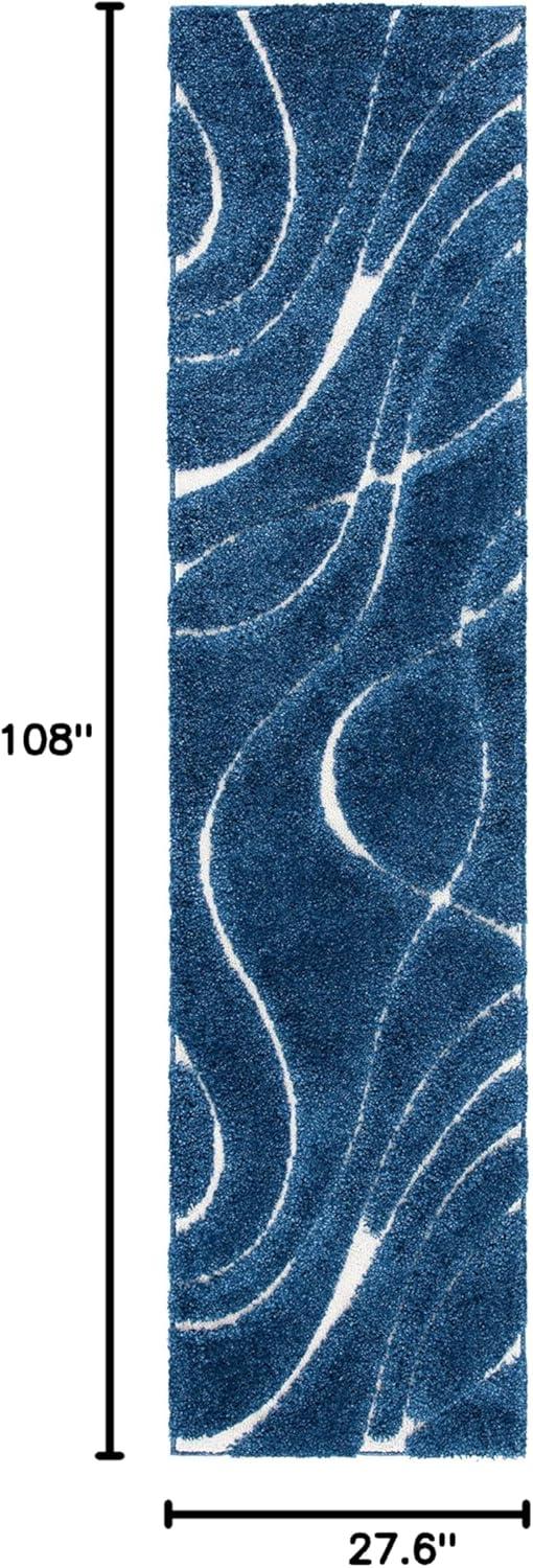 image:imageSAFAVIEH Area Rug 8x10 Florida Shag Collection Large Grey amp Grey NonShedding amp Easy Cleaning Plush Thick Pile Ideal for Living Room Bedroom Dining Space SG471080NavyIvory