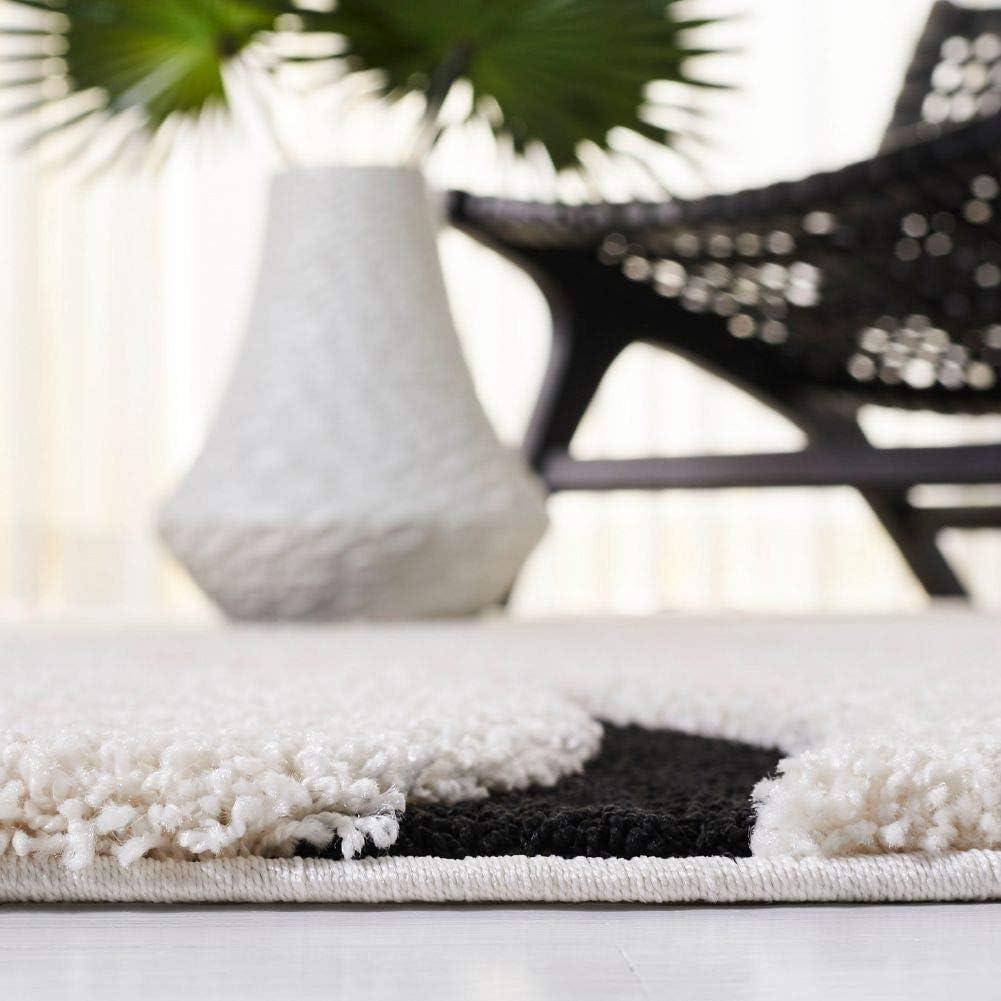 image:imageSAFAVIEH Area Rug 8x10 Florida Shag Collection Large Grey amp Grey NonShedding amp Easy Cleaning Plush Thick Pile Ideal for Living Room Bedroom Dining Space SG471080IvoryBlack