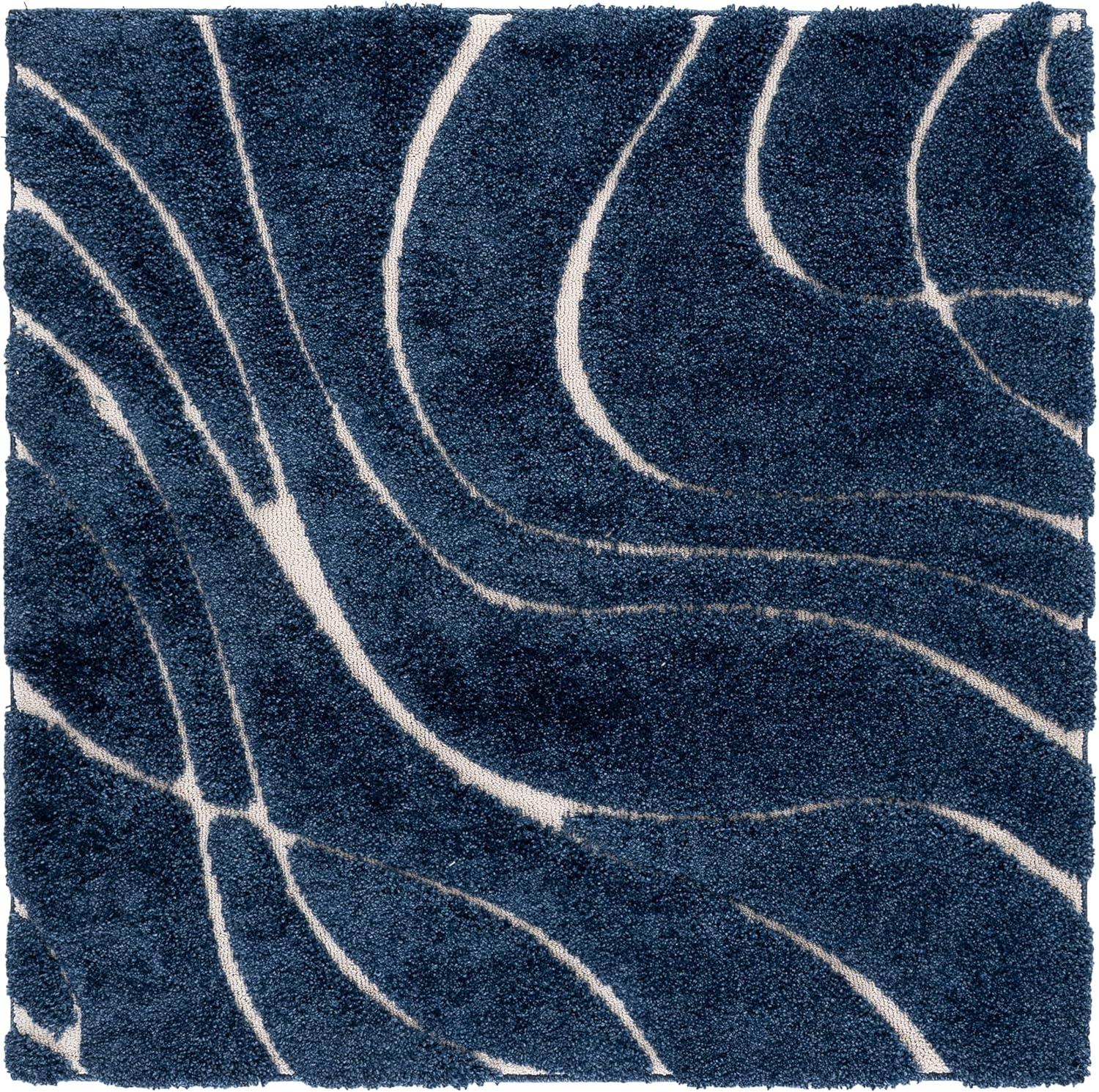 image:imageSAFAVIEH Area Rug 8x10 Florida Shag Collection Large Grey amp Grey NonShedding amp Easy Cleaning Plush Thick Pile Ideal for Living Room Bedroom Dining Space SG471080NavyIvory