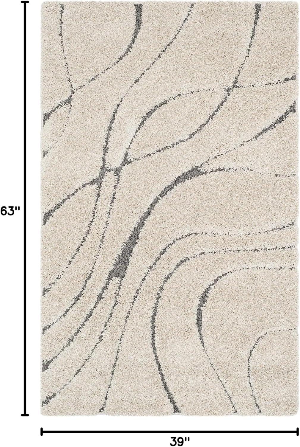 image:imageSAFAVIEH Area Rug 8x10 Florida Shag Collection Large Grey amp Grey NonShedding amp Easy Cleaning Plush Thick Pile Ideal for Living Room Bedroom Dining Space SG471080CreamGrey