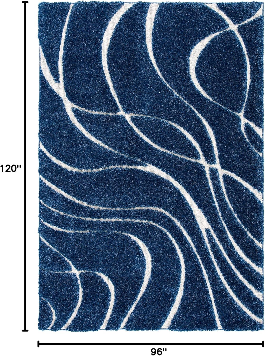 image:imageSAFAVIEH Area Rug 8x10 Florida Shag Collection Large Grey amp Grey NonShedding amp Easy Cleaning Plush Thick Pile Ideal for Living Room Bedroom Dining Space SG471080NavyIvory