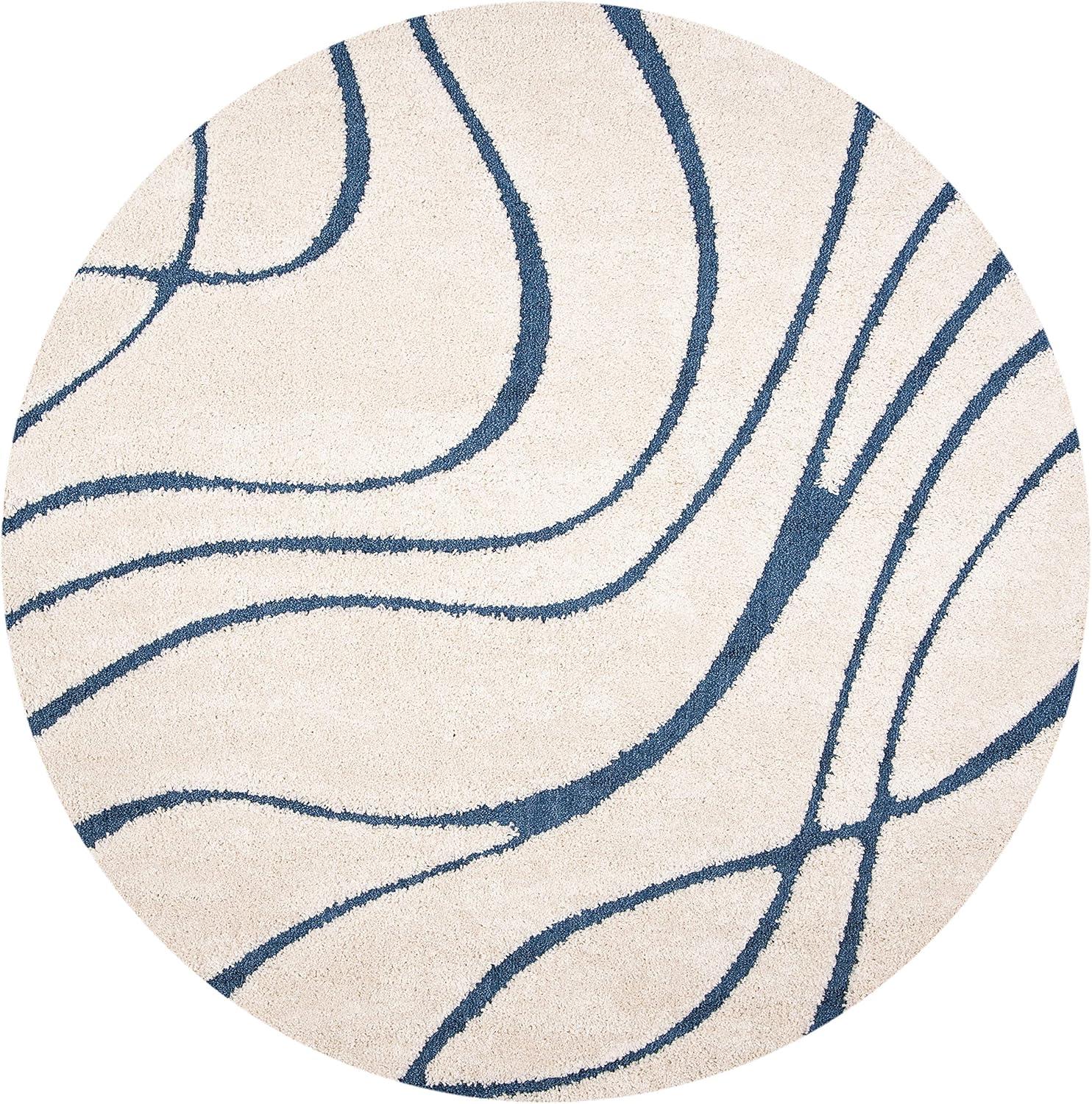 image:imageSAFAVIEH Area Rug 8x10 Florida Shag Collection Large Grey amp Grey NonShedding amp Easy Cleaning Plush Thick Pile Ideal for Living Room Bedroom Dining Space SG471080CreamBlue