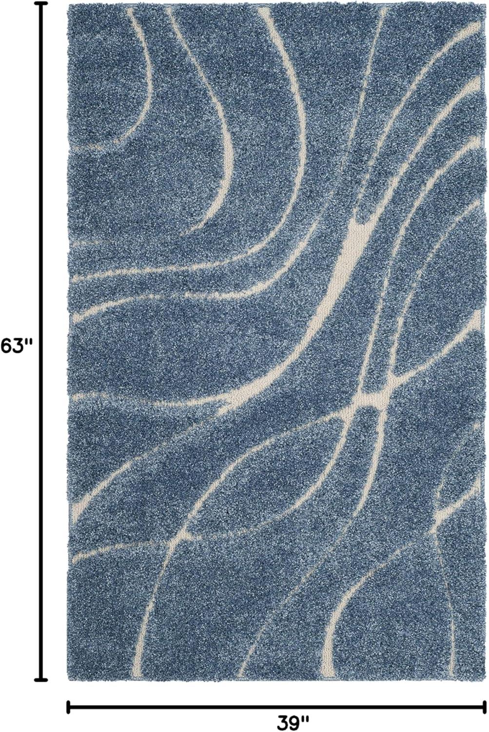 image:imageSAFAVIEH Area Rug 8x10 Florida Shag Collection Large Grey amp Grey NonShedding amp Easy Cleaning Plush Thick Pile Ideal for Living Room Bedroom Dining Space SG471080Light BlueCream