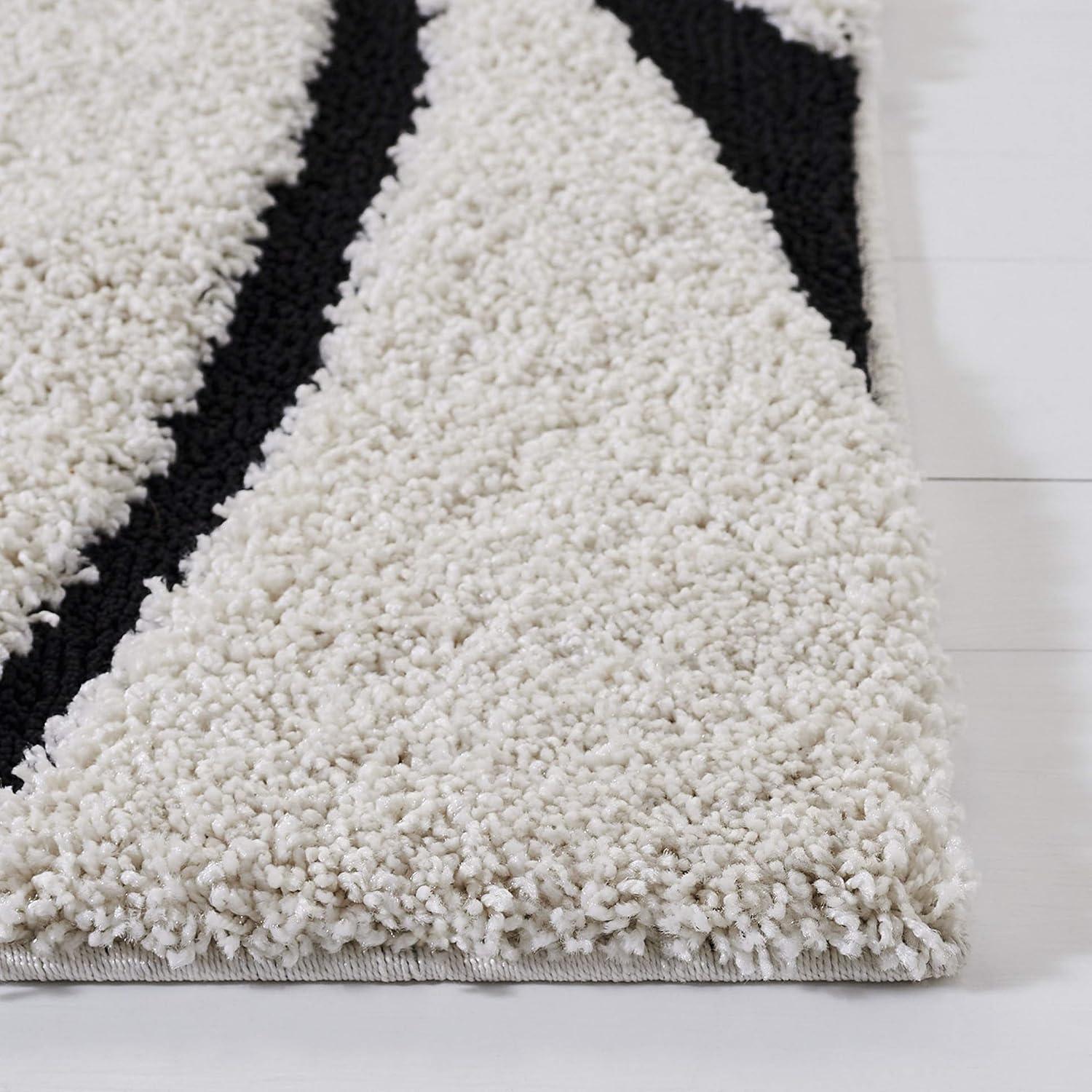image:imageSAFAVIEH Area Rug 8x10 Florida Shag Collection Large Grey amp Grey NonShedding amp Easy Cleaning Plush Thick Pile Ideal for Living Room Bedroom Dining Space SG471080IvoryBlack