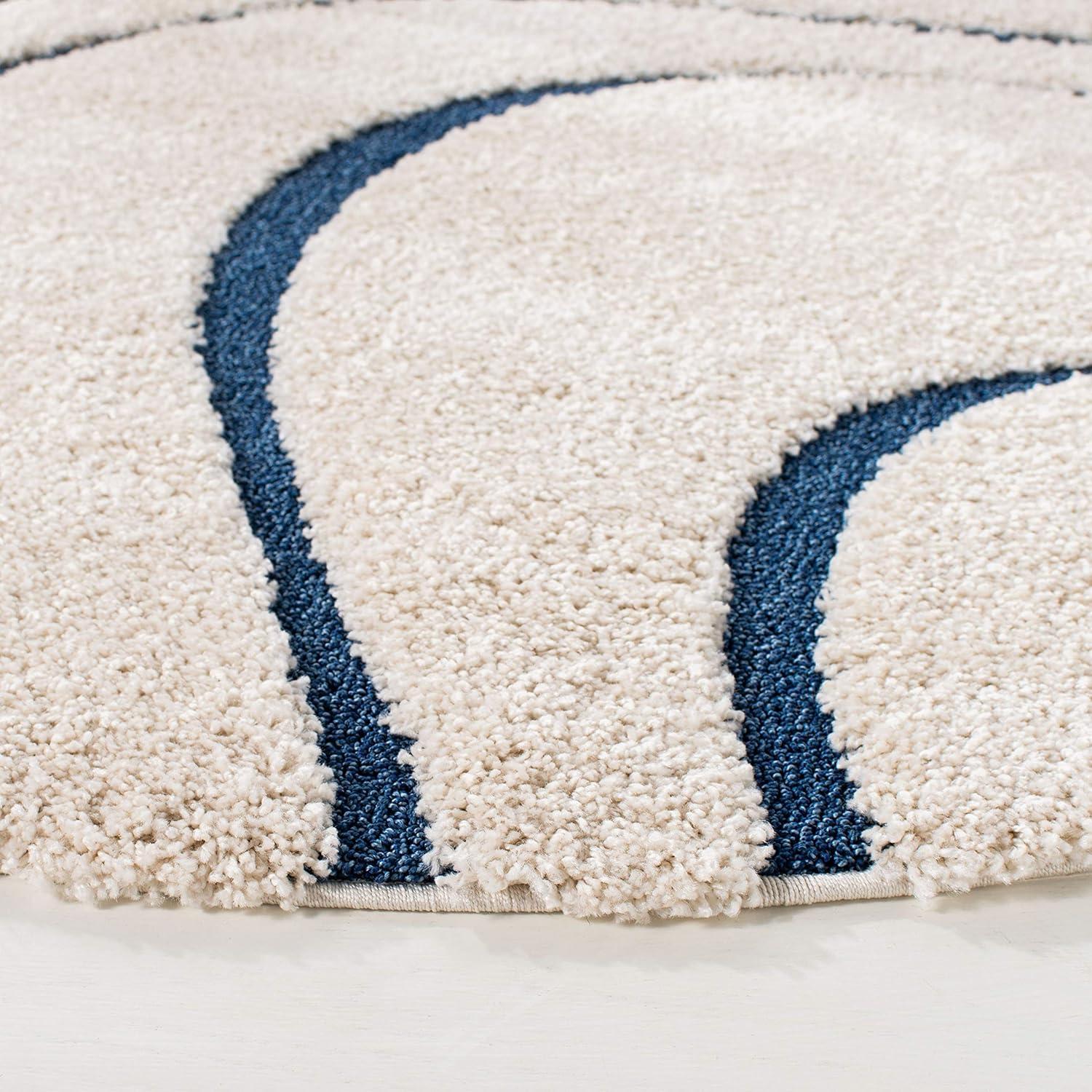 image:imageSAFAVIEH Area Rug 8x10 Florida Shag Collection Large Grey amp Grey NonShedding amp Easy Cleaning Plush Thick Pile Ideal for Living Room Bedroom Dining Space SG471080CreamBlue