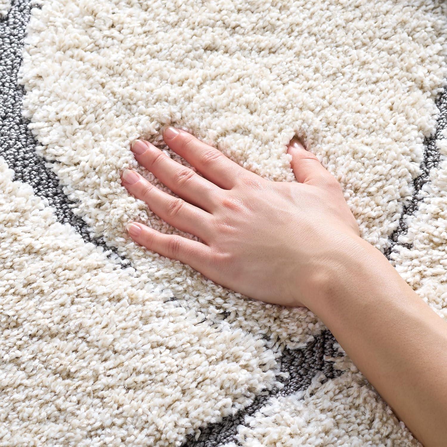image:imageSAFAVIEH Area Rug 8x10 Florida Shag Collection Large Grey amp Grey NonShedding amp Easy Cleaning Plush Thick Pile Ideal for Living Room Bedroom Dining Space SG471080CreamGrey