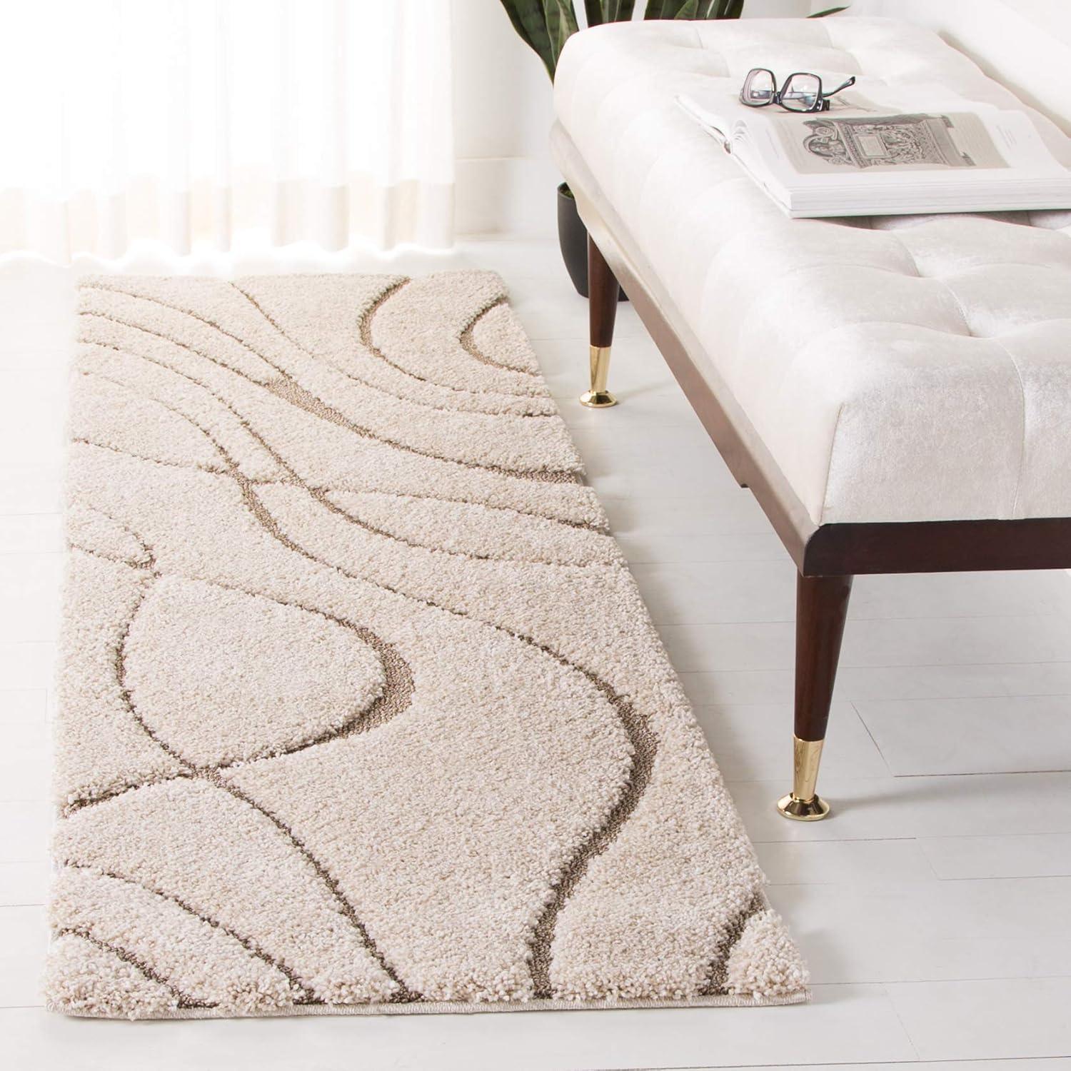 image:imageSAFAVIEH Area Rug 8x10 Florida Shag Collection Large Grey amp Grey NonShedding amp Easy Cleaning Plush Thick Pile Ideal for Living Room Bedroom Dining Space SG471080CreamBeige