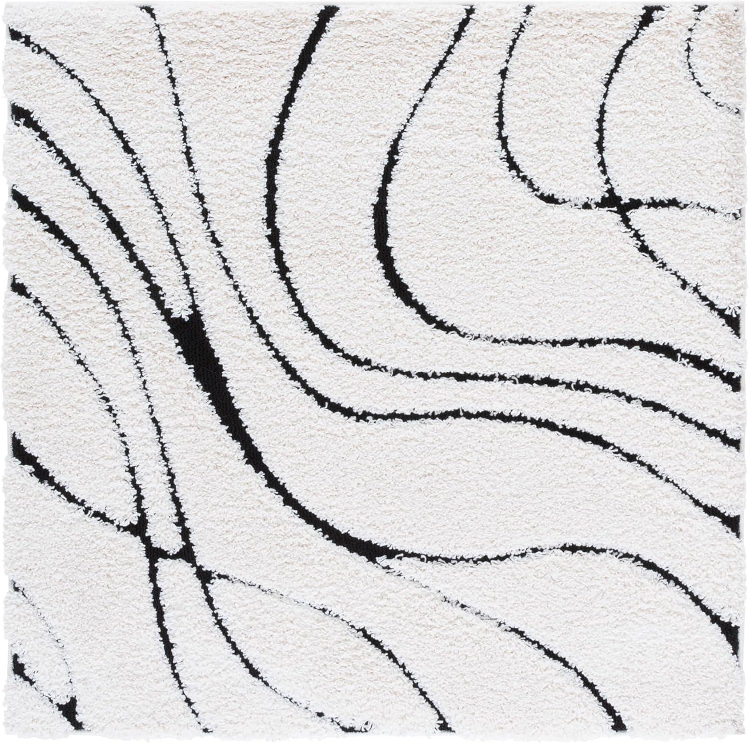 image:imageSAFAVIEH Area Rug 8x10 Florida Shag Collection Large Grey amp Grey NonShedding amp Easy Cleaning Plush Thick Pile Ideal for Living Room Bedroom Dining Space SG471080IvoryBlack