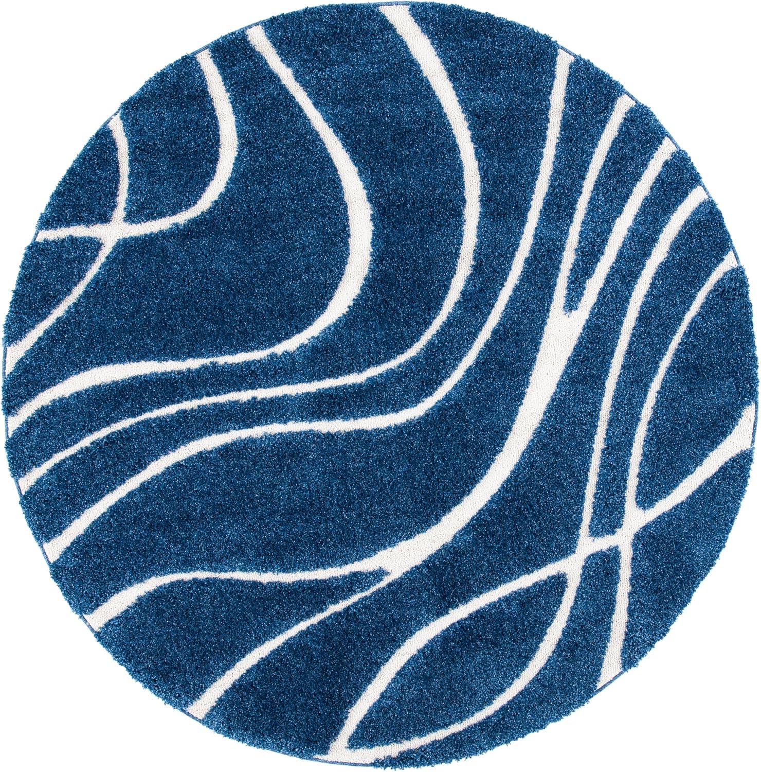 image:imageSAFAVIEH Area Rug 8x10 Florida Shag Collection Large Grey amp Grey NonShedding amp Easy Cleaning Plush Thick Pile Ideal for Living Room Bedroom Dining Space SG471080NavyIvory