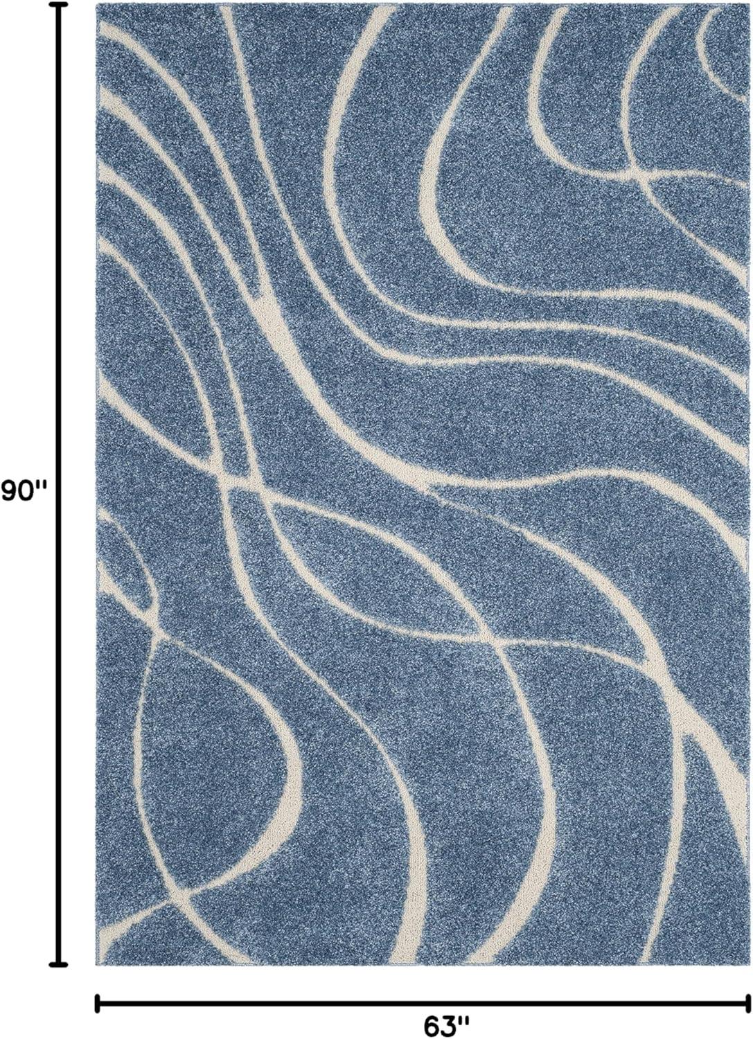 image:imageSAFAVIEH Area Rug 8x10 Florida Shag Collection Large Grey amp Grey NonShedding amp Easy Cleaning Plush Thick Pile Ideal for Living Room Bedroom Dining Space SG471080Light BlueCream