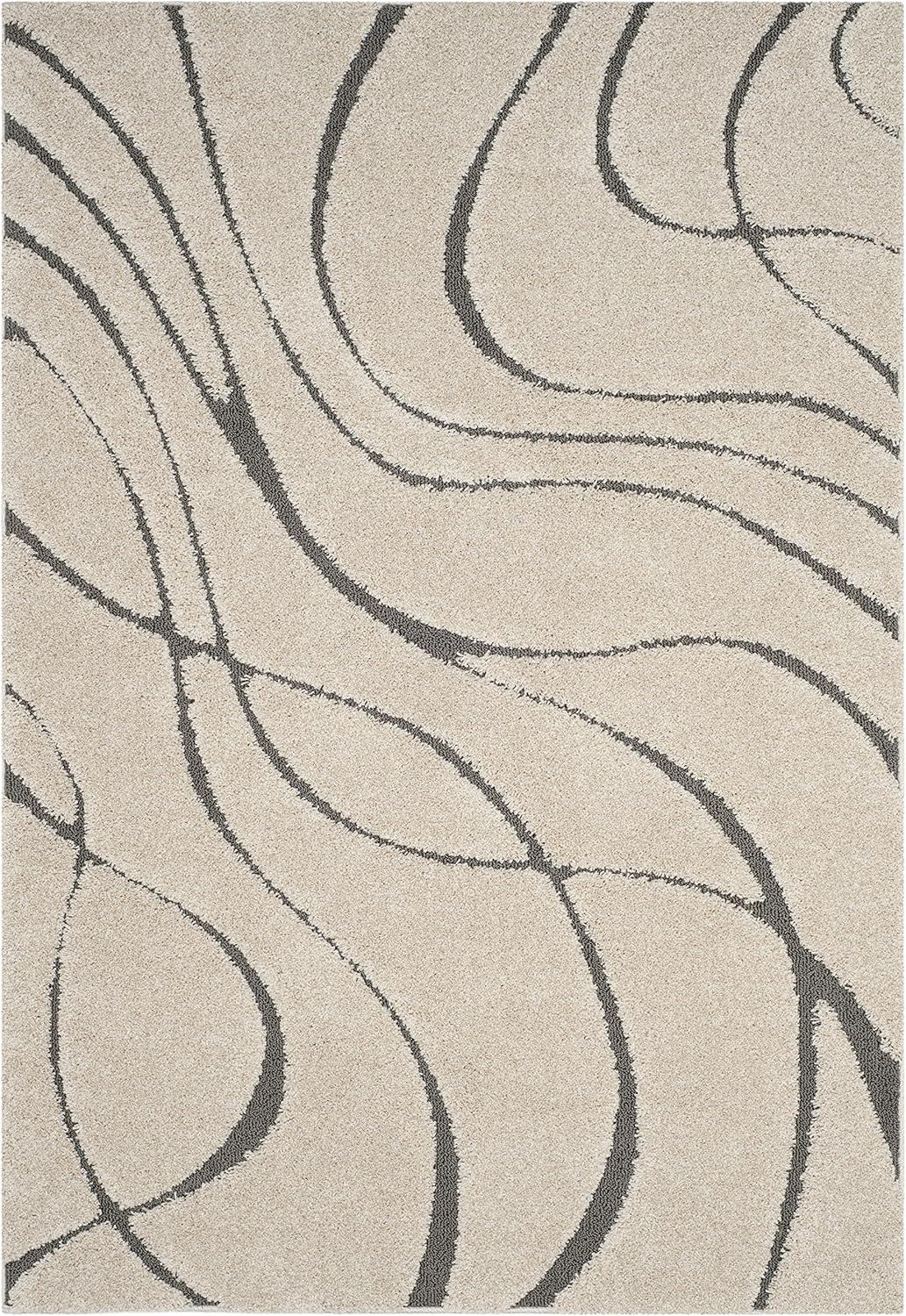 image:imageSAFAVIEH Area Rug 8x10 Florida Shag Collection Large Grey amp Grey NonShedding amp Easy Cleaning Plush Thick Pile Ideal for Living Room Bedroom Dining Space SG471080CreamGrey