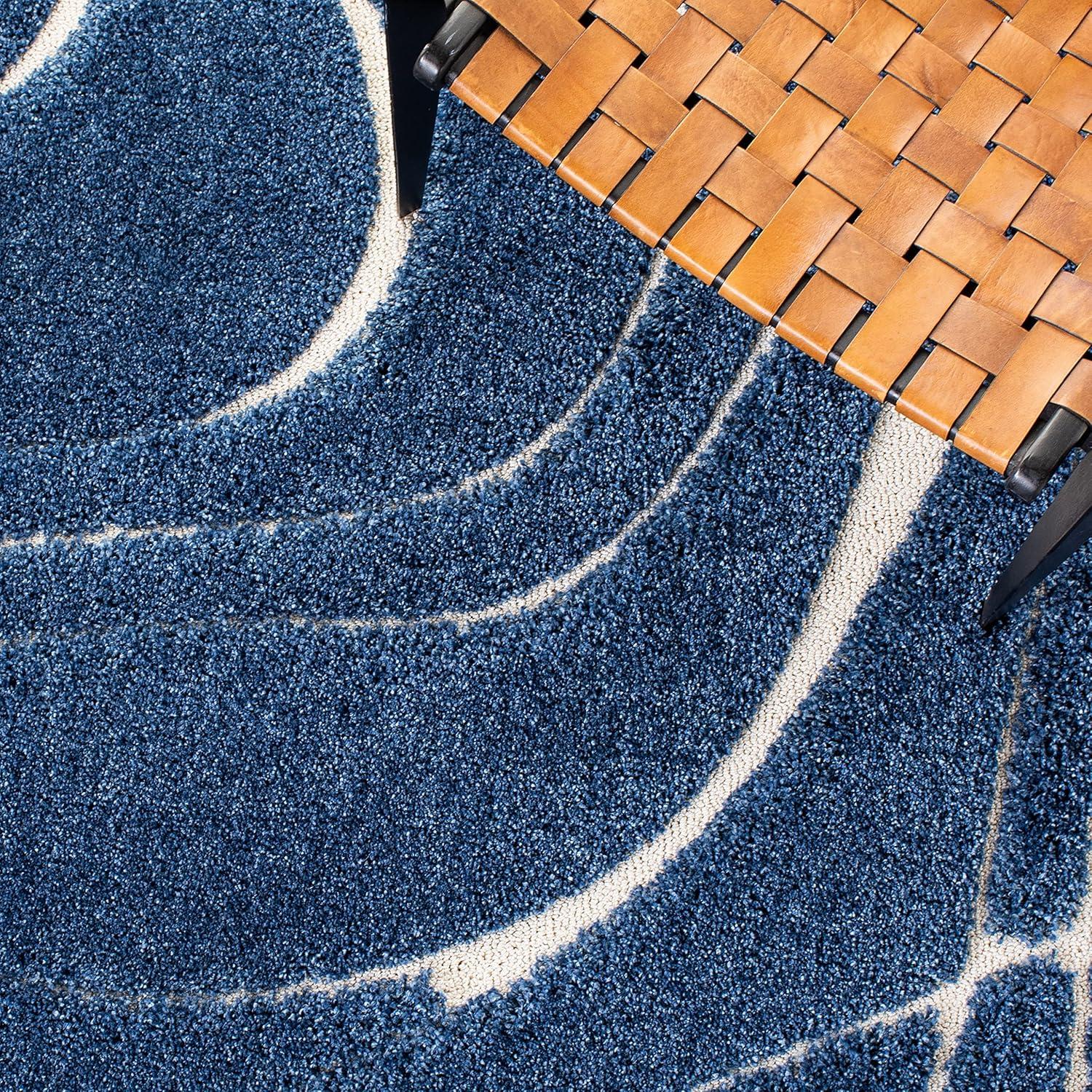 image:imageSAFAVIEH Area Rug 8x10 Florida Shag Collection Large Grey amp Grey NonShedding amp Easy Cleaning Plush Thick Pile Ideal for Living Room Bedroom Dining Space SG471080NavyIvory