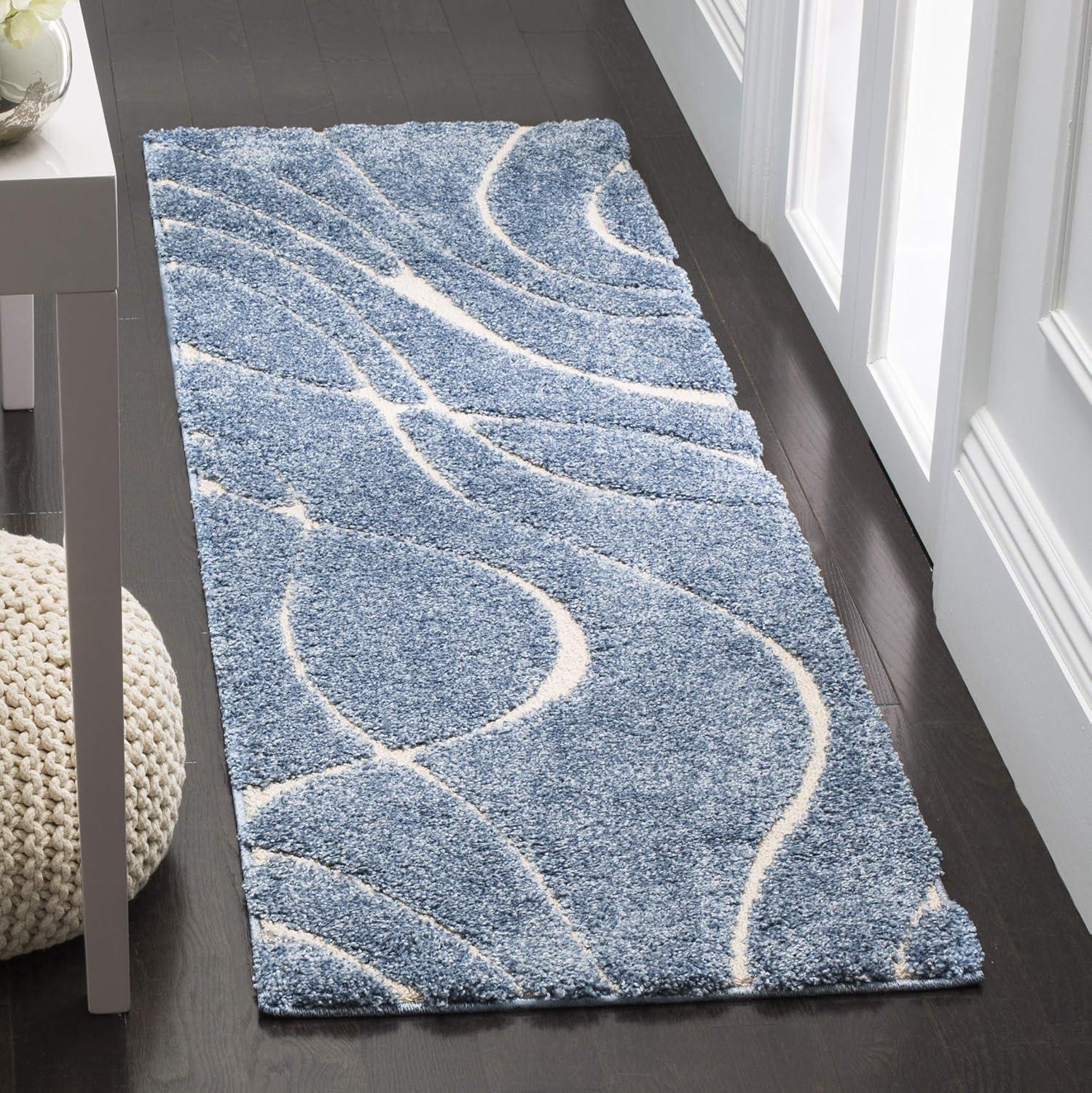 image:imageSAFAVIEH Area Rug 8x10 Florida Shag Collection Large Grey amp Grey NonShedding amp Easy Cleaning Plush Thick Pile Ideal for Living Room Bedroom Dining Space SG471080Light BlueCream