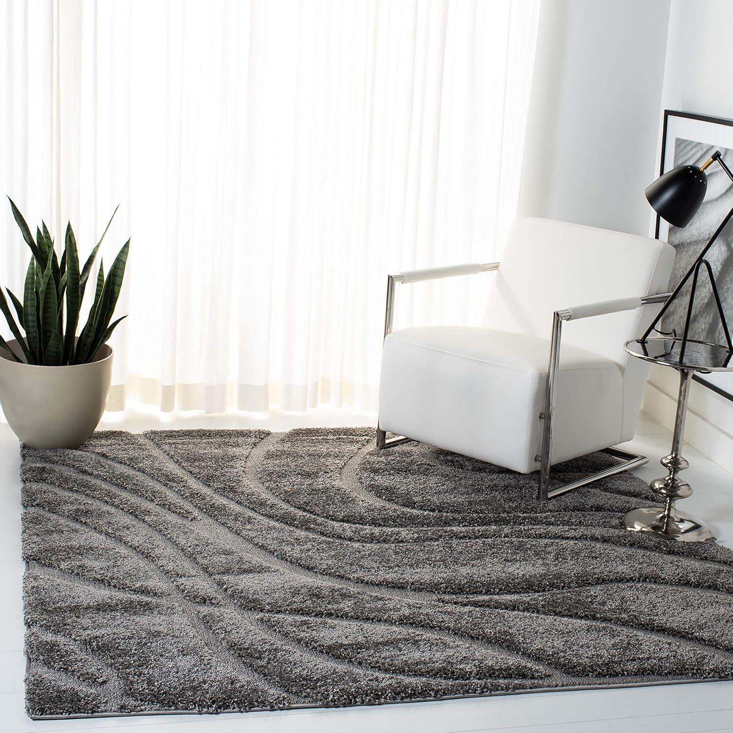 image:imageSAFAVIEH Area Rug 8x10 Florida Shag Collection Large Grey amp Grey NonShedding amp Easy Cleaning Plush Thick Pile Ideal for Living Room Bedroom Dining Space SG471080Grey