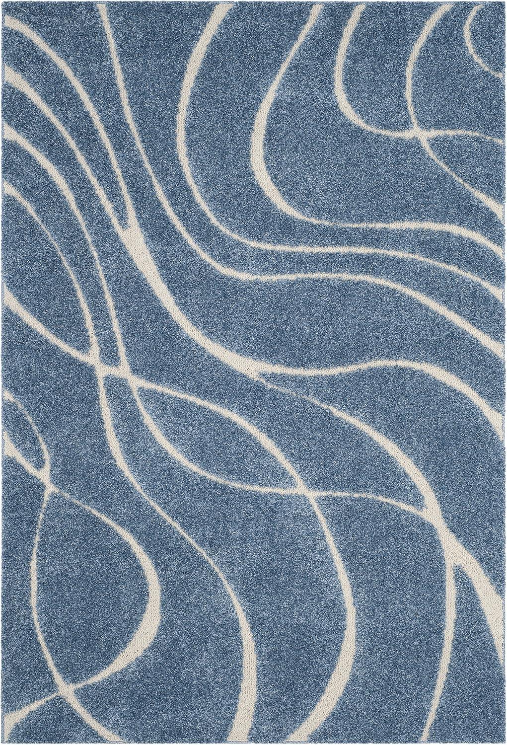 image:imageSAFAVIEH Area Rug 8x10 Florida Shag Collection Large Grey amp Grey NonShedding amp Easy Cleaning Plush Thick Pile Ideal for Living Room Bedroom Dining Space SG471080Light BlueCream
