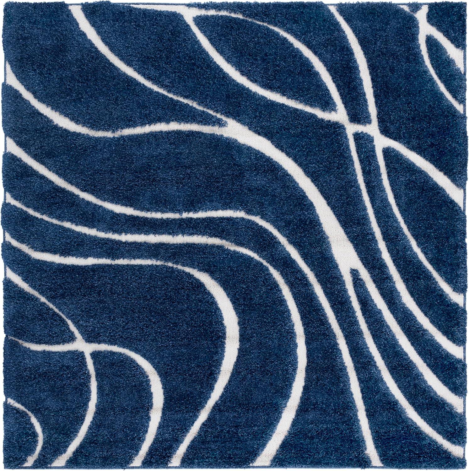 image:imageSAFAVIEH Area Rug 8x10 Florida Shag Collection Large Grey amp Grey NonShedding amp Easy Cleaning Plush Thick Pile Ideal for Living Room Bedroom Dining Space SG471080NavyIvory