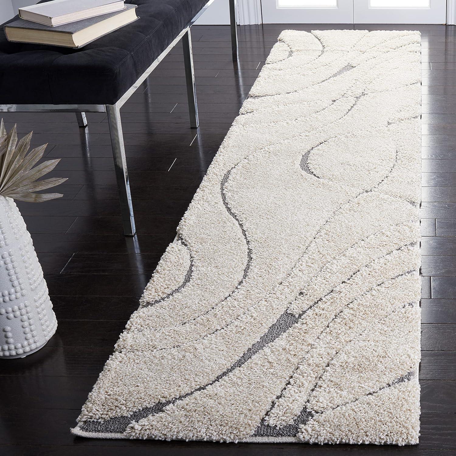 image:imageSAFAVIEH Area Rug 8x10 Florida Shag Collection Large Grey amp Grey NonShedding amp Easy Cleaning Plush Thick Pile Ideal for Living Room Bedroom Dining Space SG471080CreamGrey