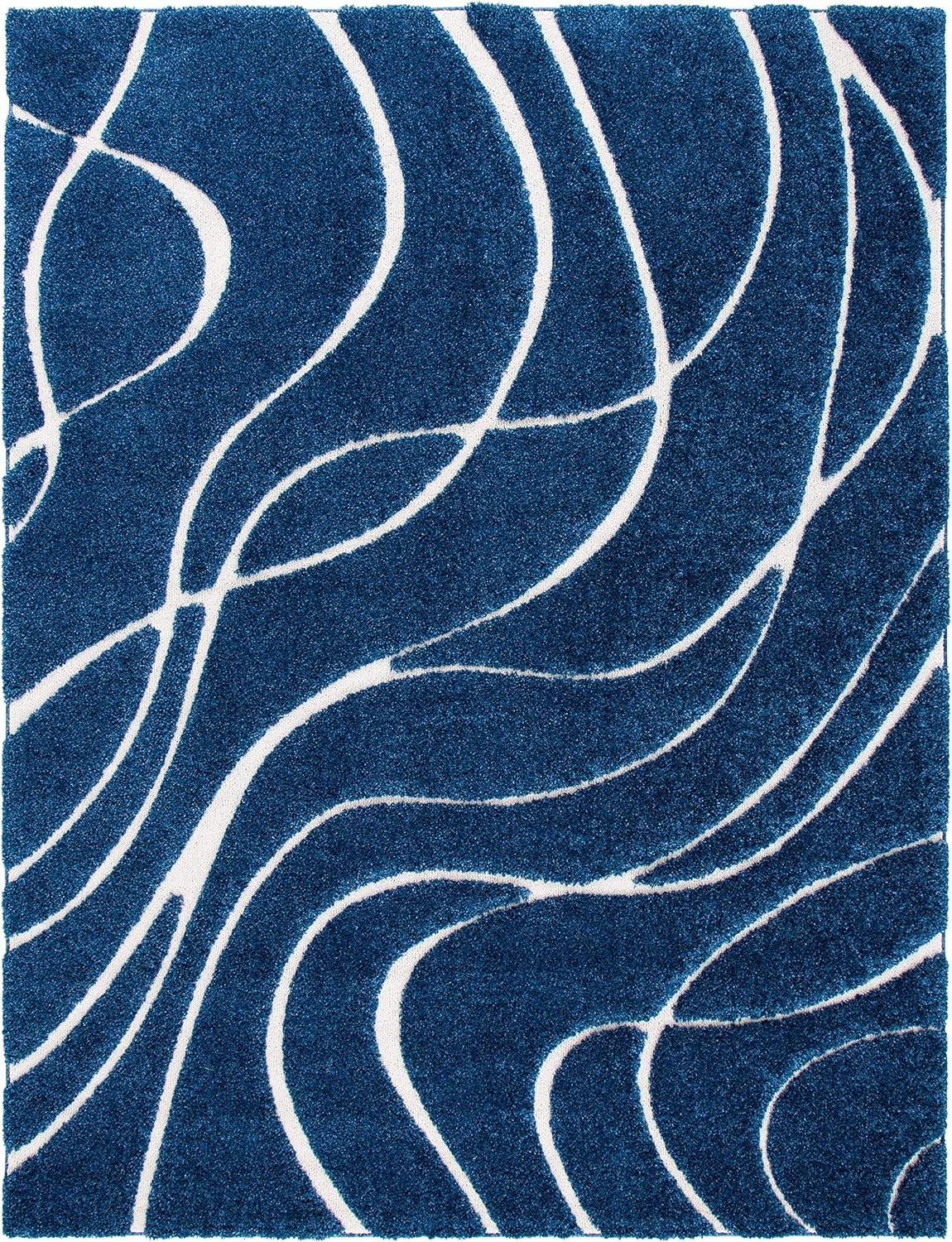 image:imageSAFAVIEH Area Rug 8x10 Florida Shag Collection Large Grey amp Grey NonShedding amp Easy Cleaning Plush Thick Pile Ideal for Living Room Bedroom Dining Space SG471080NavyIvory