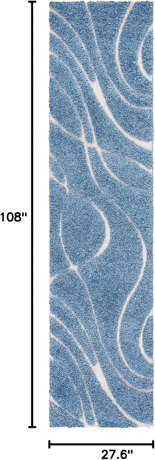 image:imageSAFAVIEH Area Rug 8x10 Florida Shag Collection Large Grey amp Grey NonShedding amp Easy Cleaning Plush Thick Pile Ideal for Living Room Bedroom Dining Space SG471080Light BlueCream