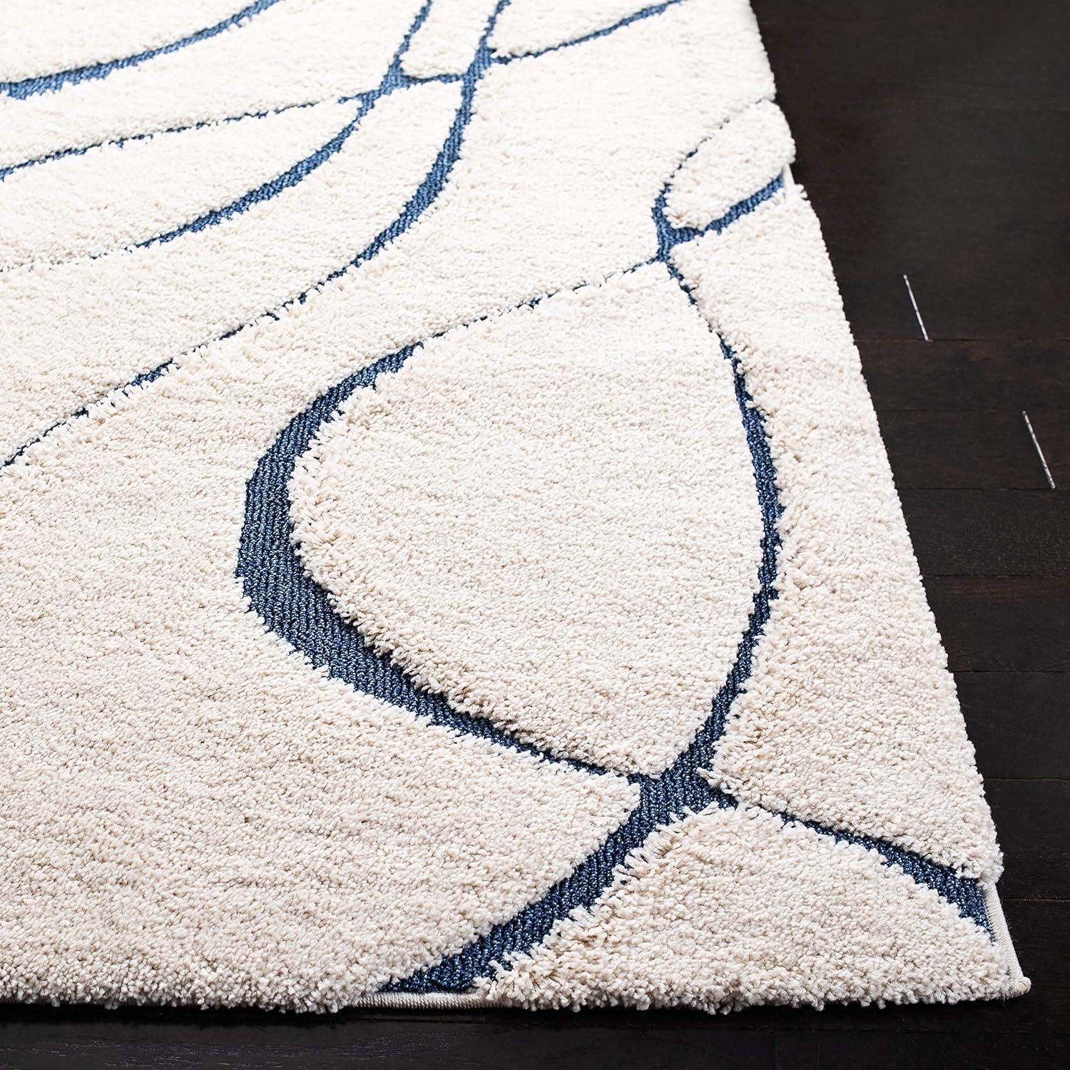 image:imageSAFAVIEH Area Rug 8x10 Florida Shag Collection Large Grey amp Grey NonShedding amp Easy Cleaning Plush Thick Pile Ideal for Living Room Bedroom Dining Space SG471080CreamBlue