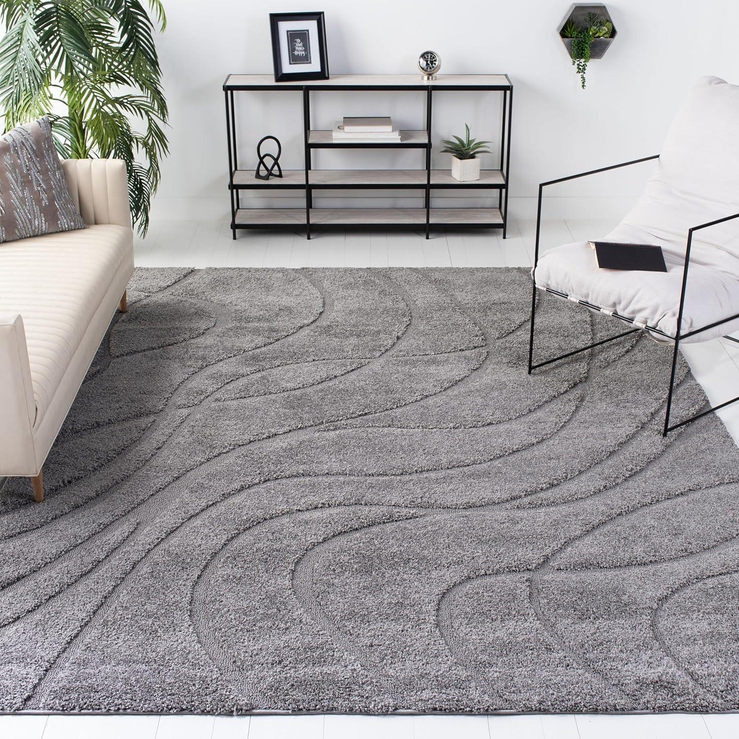 image:imageSAFAVIEH Area Rug 8x10 Florida Shag Collection Large Grey amp Grey NonShedding amp Easy Cleaning Plush Thick Pile Ideal for Living Room Bedroom Dining Space SG471080Grey