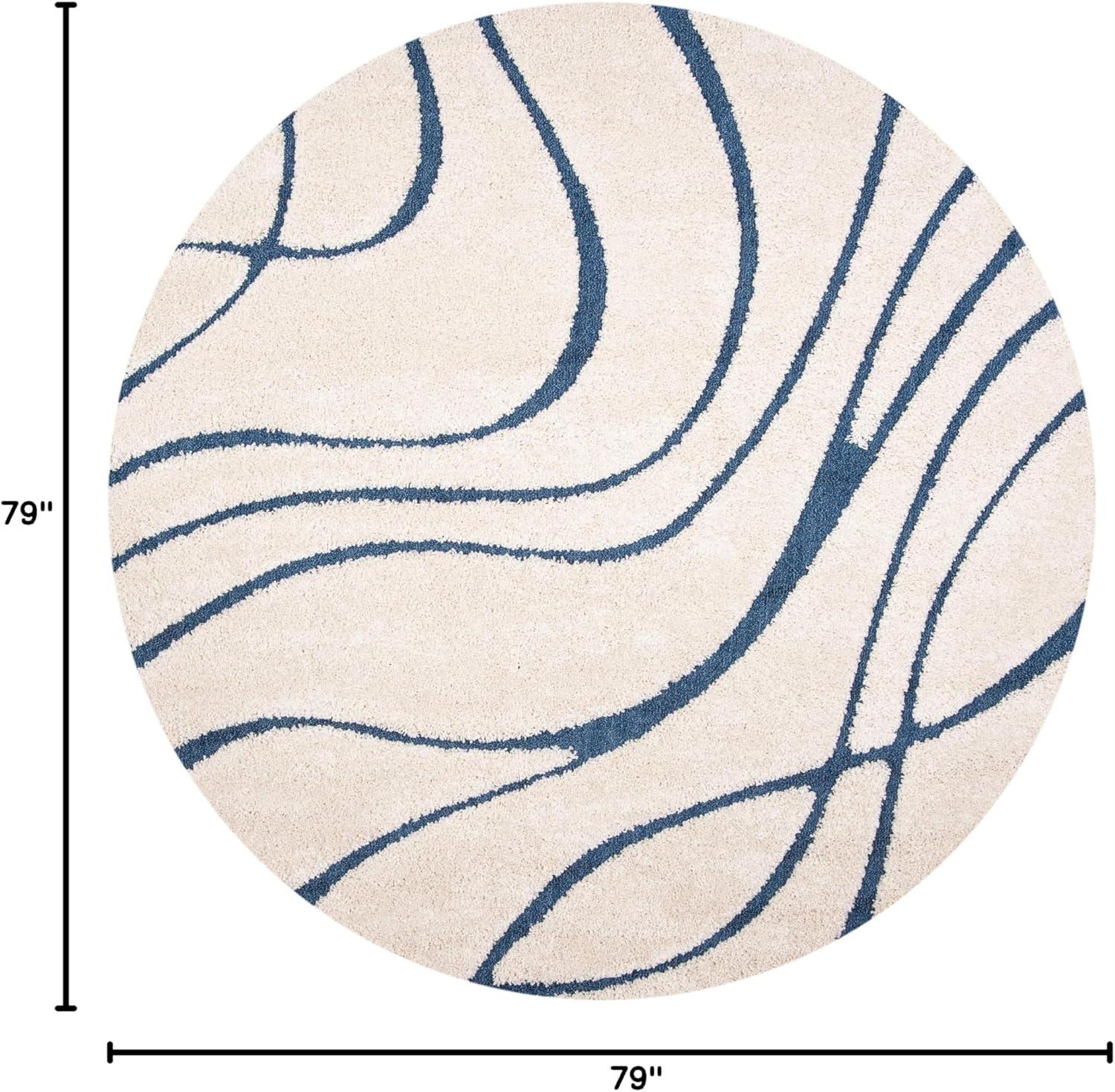 image:imageSAFAVIEH Area Rug 8x10 Florida Shag Collection Large Grey amp Grey NonShedding amp Easy Cleaning Plush Thick Pile Ideal for Living Room Bedroom Dining Space SG471080CreamBlue