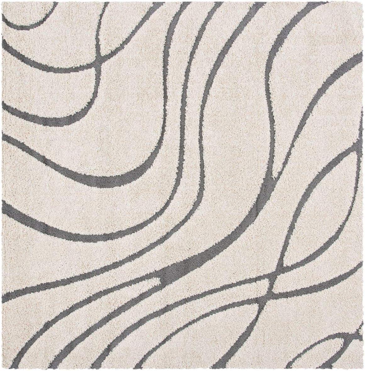 image:imageSAFAVIEH Area Rug 8x10 Florida Shag Collection Large Grey amp Grey NonShedding amp Easy Cleaning Plush Thick Pile Ideal for Living Room Bedroom Dining Space SG471080CreamGrey