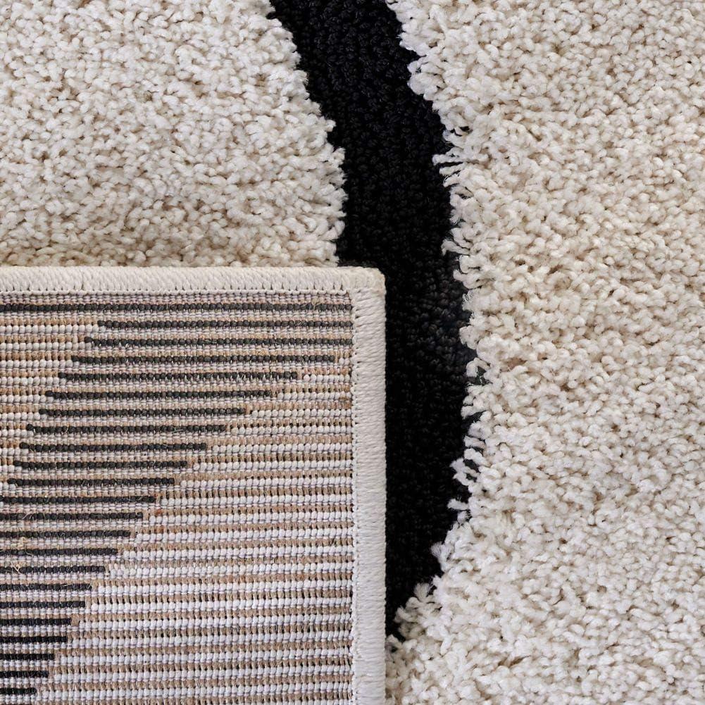 image:imageSAFAVIEH Area Rug 8x10 Florida Shag Collection Large Grey amp Grey NonShedding amp Easy Cleaning Plush Thick Pile Ideal for Living Room Bedroom Dining Space SG471080IvoryBlack