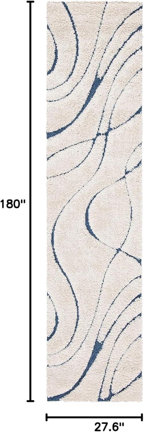 image:imageSAFAVIEH Area Rug 8x10 Florida Shag Collection Large Grey amp Grey NonShedding amp Easy Cleaning Plush Thick Pile Ideal for Living Room Bedroom Dining Space SG471080CreamBlue