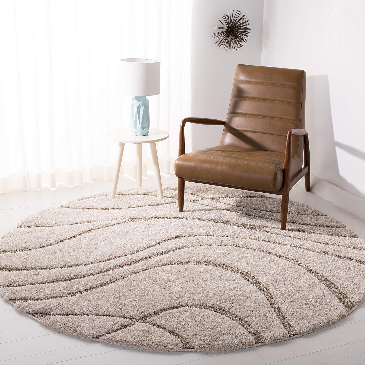 image:imageSAFAVIEH Area Rug 8x10 Florida Shag Collection Large Grey amp Grey NonShedding amp Easy Cleaning Plush Thick Pile Ideal for Living Room Bedroom Dining Space SG471080CreamBeige