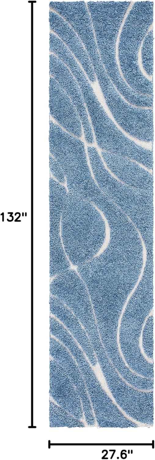 image:imageSAFAVIEH Area Rug 8x10 Florida Shag Collection Large Grey amp Grey NonShedding amp Easy Cleaning Plush Thick Pile Ideal for Living Room Bedroom Dining Space SG471080Light BlueCream
