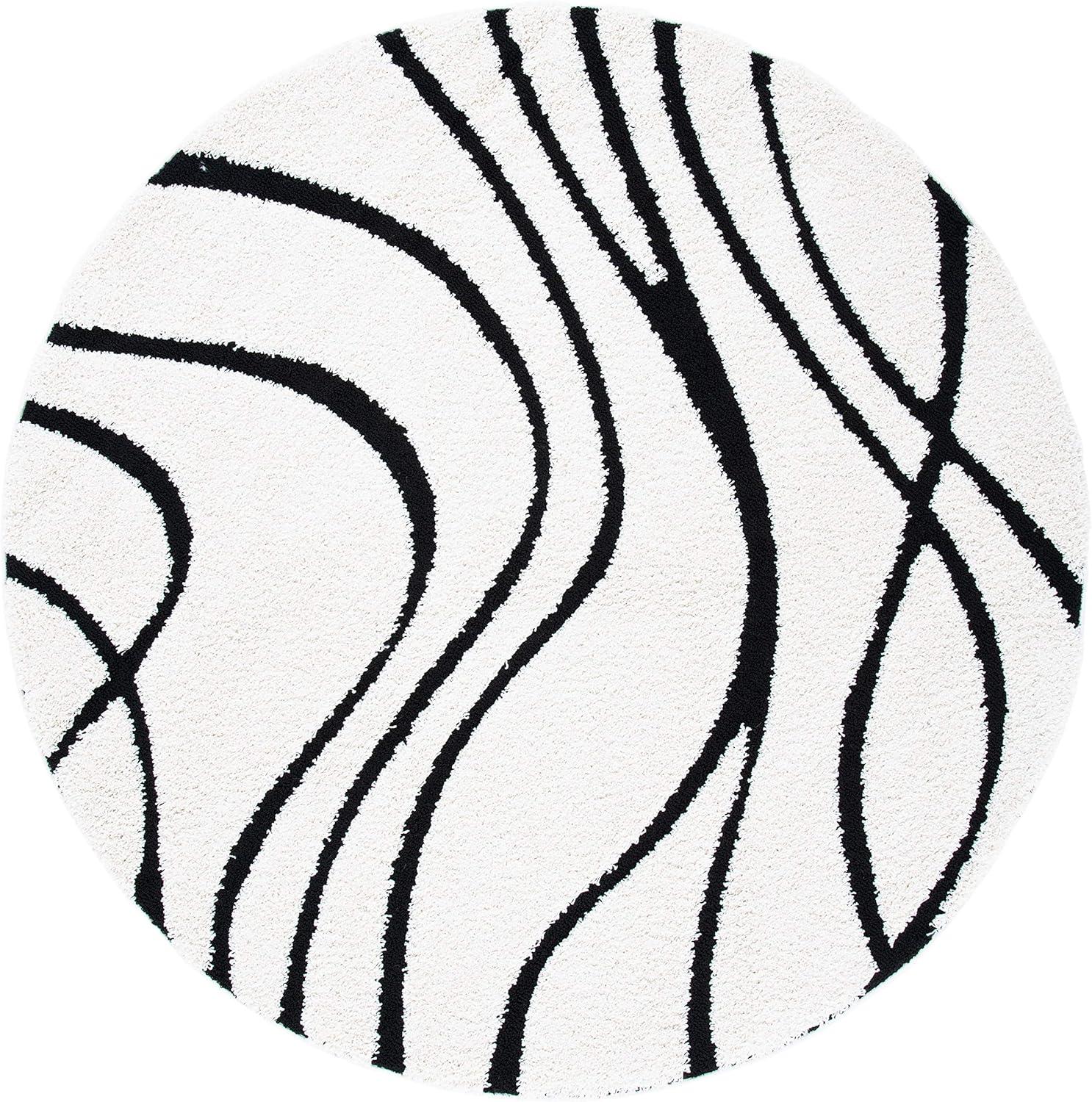 image:imageSAFAVIEH Area Rug 8x10 Florida Shag Collection Large Grey amp Grey NonShedding amp Easy Cleaning Plush Thick Pile Ideal for Living Room Bedroom Dining Space SG471080IvoryBlack