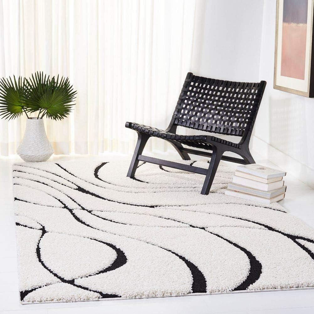 image:imageSAFAVIEH Area Rug 8x10 Florida Shag Collection Large Grey amp Grey NonShedding amp Easy Cleaning Plush Thick Pile Ideal for Living Room Bedroom Dining Space SG471080IvoryBlack