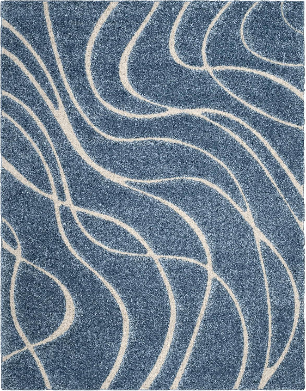 image:imageSAFAVIEH Area Rug 8x10 Florida Shag Collection Large Grey amp Grey NonShedding amp Easy Cleaning Plush Thick Pile Ideal for Living Room Bedroom Dining Space SG471080Light BlueCream