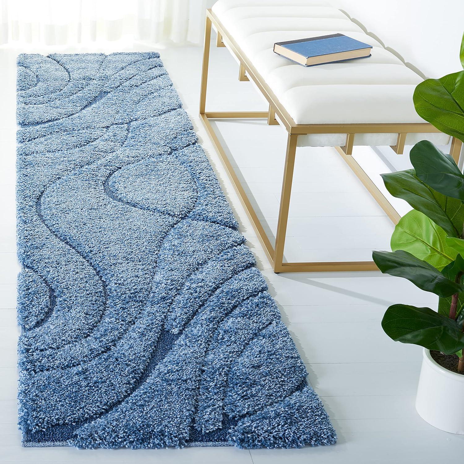 image:imageSAFAVIEH Area Rug 8x10 Florida Shag Collection Large Grey amp Grey NonShedding amp Easy Cleaning Plush Thick Pile Ideal for Living Room Bedroom Dining Space SG471080Light BlueBlue