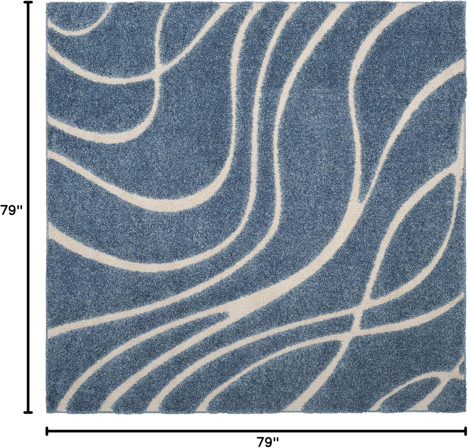 image:imageSAFAVIEH Area Rug 8x10 Florida Shag Collection Large Grey amp Grey NonShedding amp Easy Cleaning Plush Thick Pile Ideal for Living Room Bedroom Dining Space SG471080Light BlueCream