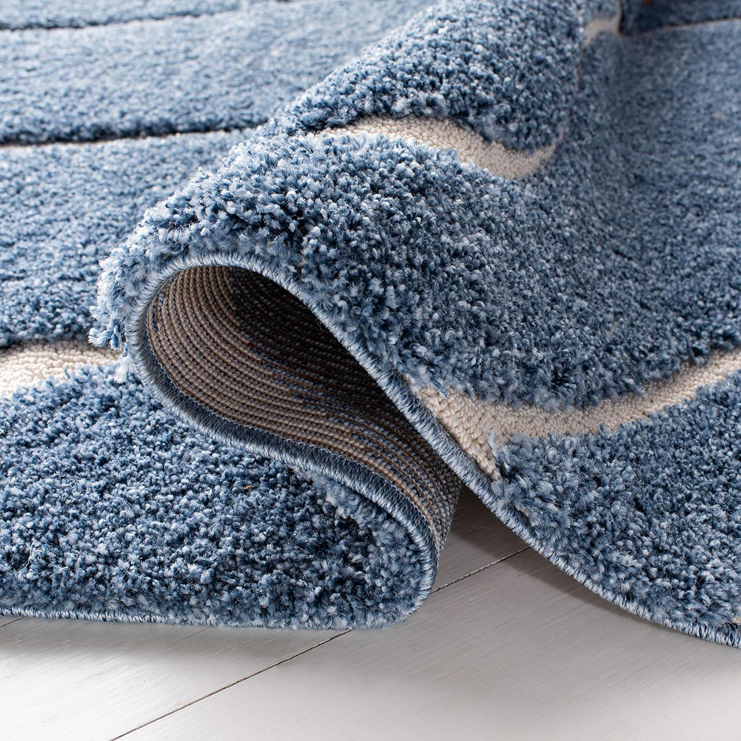 image:imageSAFAVIEH Area Rug 8x10 Florida Shag Collection Large Grey amp Grey NonShedding amp Easy Cleaning Plush Thick Pile Ideal for Living Room Bedroom Dining Space SG471080Light BlueCream