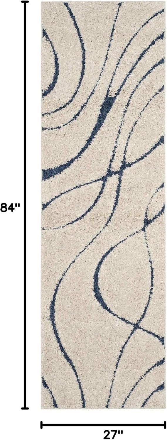 image:imageSAFAVIEH Area Rug 8x10 Florida Shag Collection Large Grey amp Grey NonShedding amp Easy Cleaning Plush Thick Pile Ideal for Living Room Bedroom Dining Space SG471080CreamBlue
