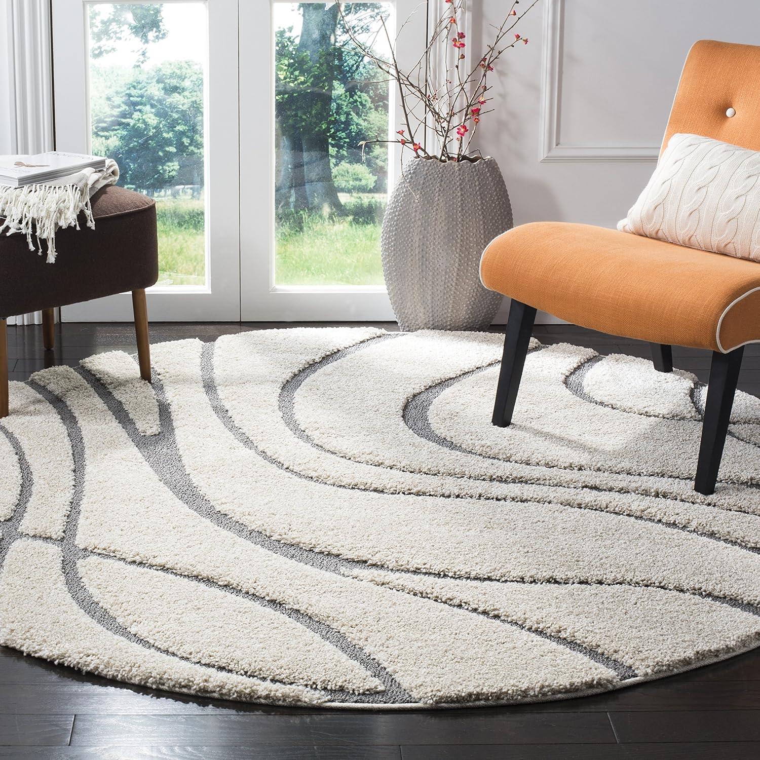 image:imageSAFAVIEH Area Rug 8x10 Florida Shag Collection Large Grey amp Grey NonShedding amp Easy Cleaning Plush Thick Pile Ideal for Living Room Bedroom Dining Space SG471080CreamGrey