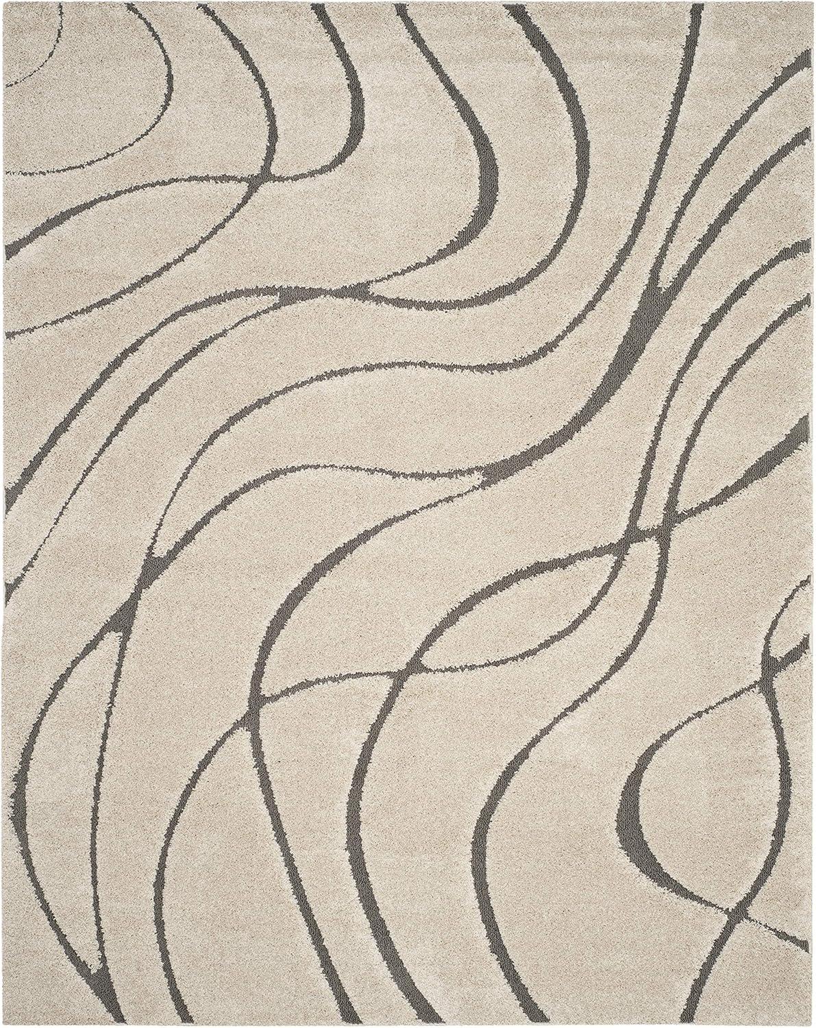 image:imageSAFAVIEH Area Rug 8x10 Florida Shag Collection Large Grey amp Grey NonShedding amp Easy Cleaning Plush Thick Pile Ideal for Living Room Bedroom Dining Space SG471080CreamGrey