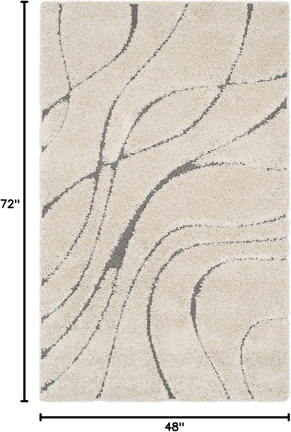 image:imageSAFAVIEH Area Rug 8x10 Florida Shag Collection Large Grey amp Grey NonShedding amp Easy Cleaning Plush Thick Pile Ideal for Living Room Bedroom Dining Space SG471080CreamGrey