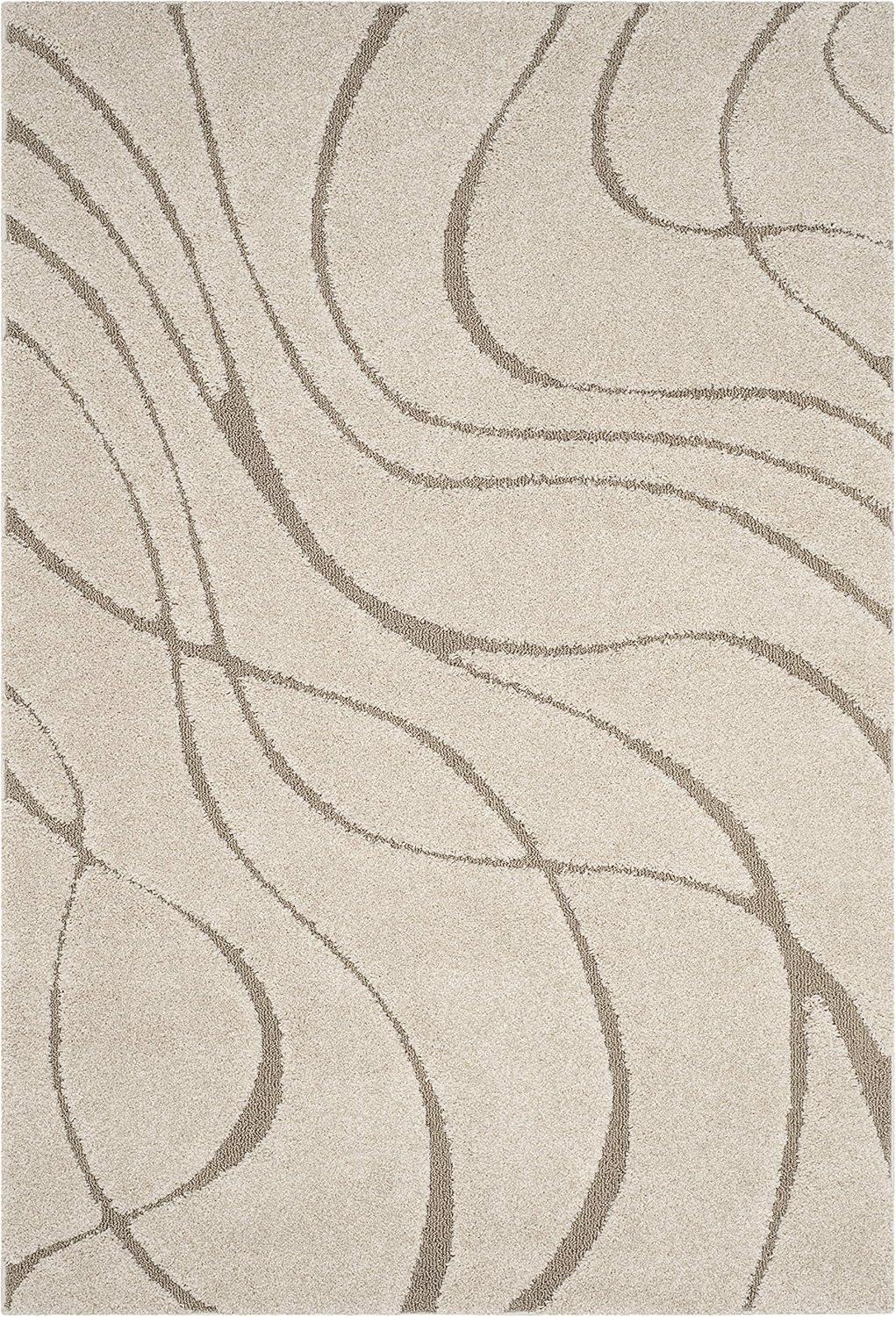 image:imageSAFAVIEH Area Rug 8x10 Florida Shag Collection Large Grey amp Grey NonShedding amp Easy Cleaning Plush Thick Pile Ideal for Living Room Bedroom Dining Space SG471080CreamBeige