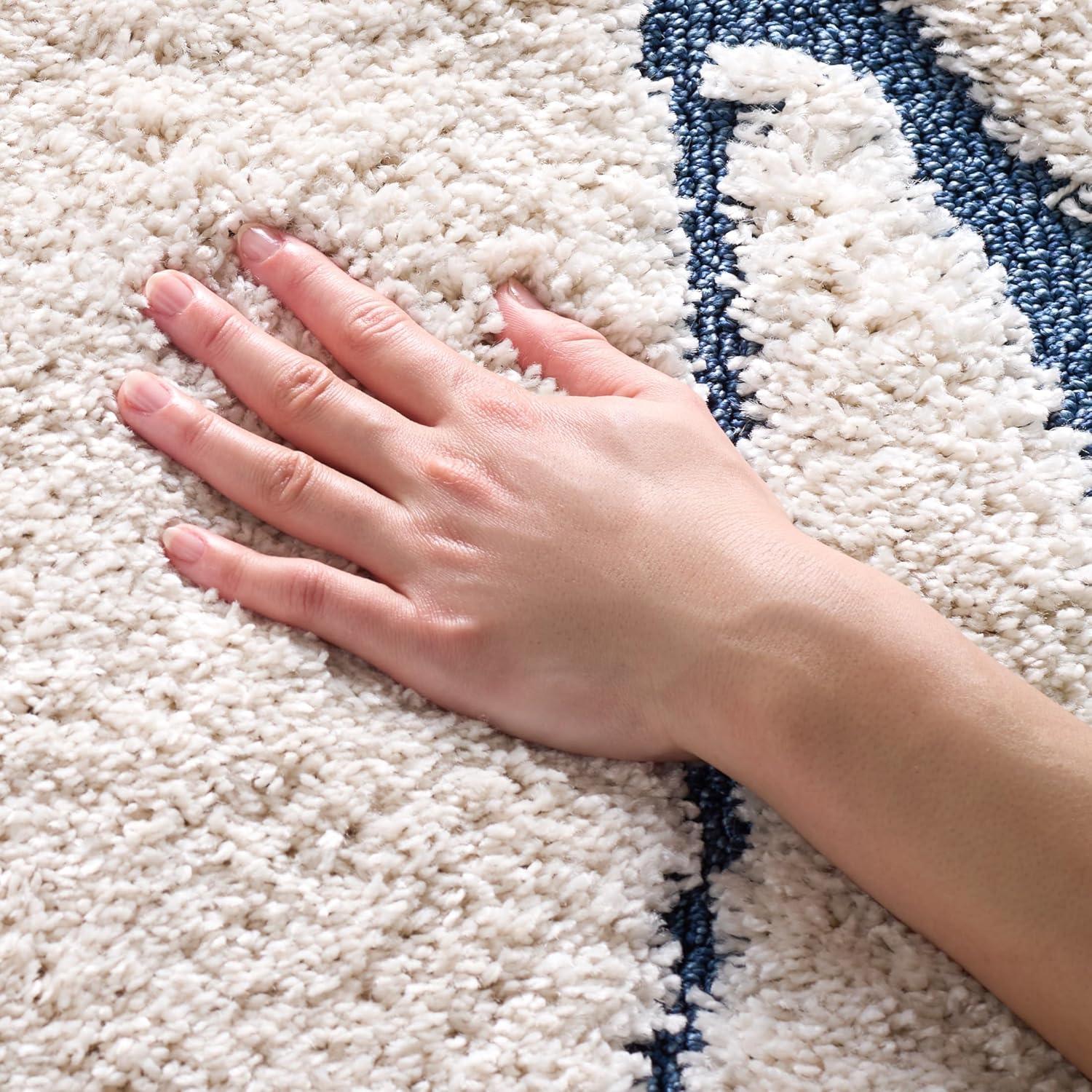 image:imageSAFAVIEH Area Rug 8x10 Florida Shag Collection Large Grey amp Grey NonShedding amp Easy Cleaning Plush Thick Pile Ideal for Living Room Bedroom Dining Space SG471080CreamBlue