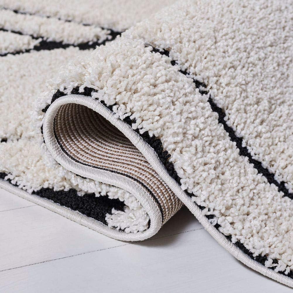 image:imageSAFAVIEH Area Rug 8x10 Florida Shag Collection Large Grey amp Grey NonShedding amp Easy Cleaning Plush Thick Pile Ideal for Living Room Bedroom Dining Space SG471080IvoryBlack