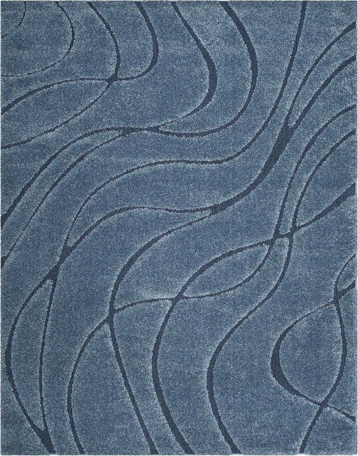 image:imageSAFAVIEH Area Rug 8x10 Florida Shag Collection Large Grey amp Grey NonShedding amp Easy Cleaning Plush Thick Pile Ideal for Living Room Bedroom Dining Space SG471080Light BlueBlue
