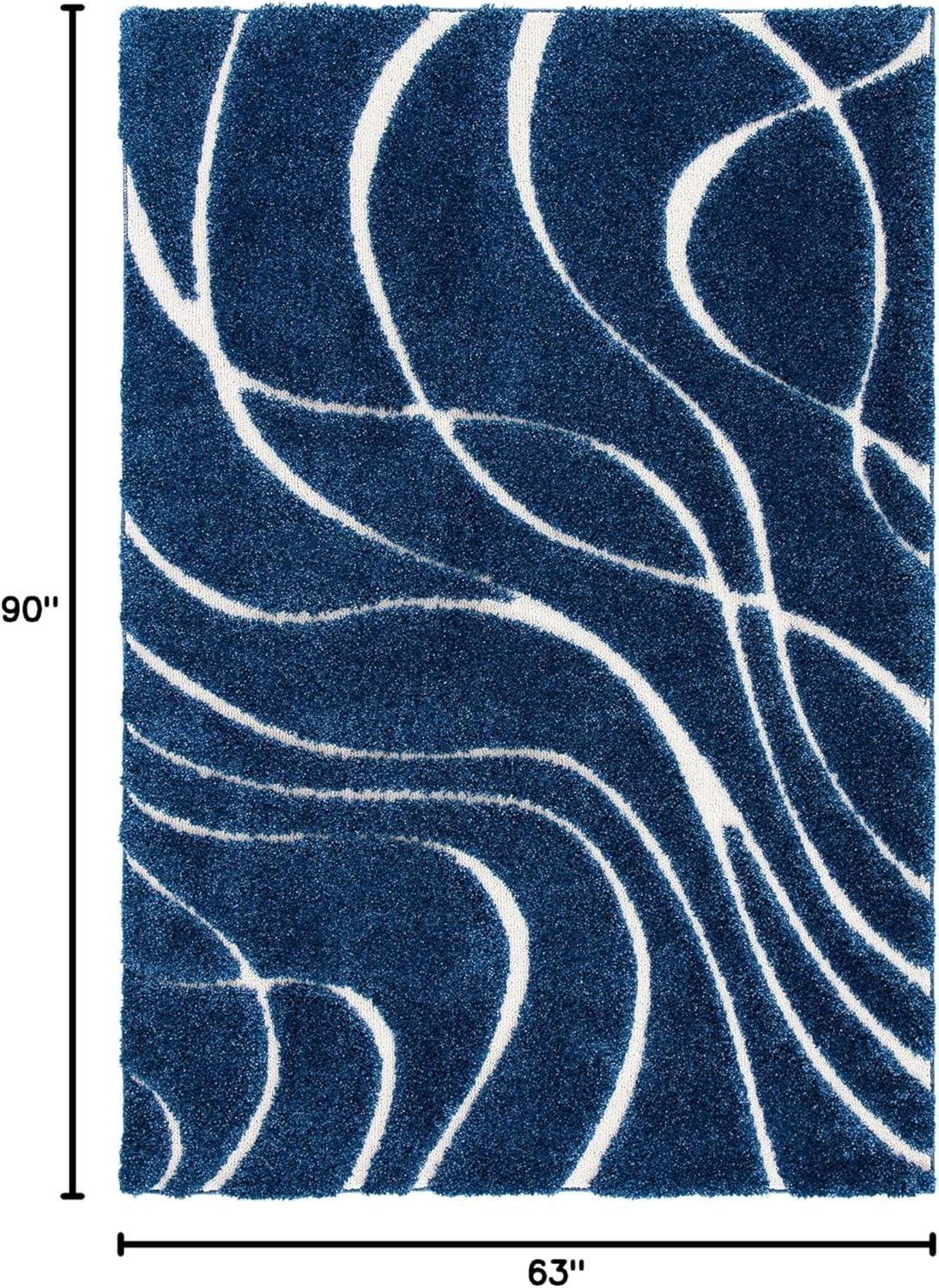 image:imageSAFAVIEH Area Rug 8x10 Florida Shag Collection Large Grey amp Grey NonShedding amp Easy Cleaning Plush Thick Pile Ideal for Living Room Bedroom Dining Space SG471080NavyIvory