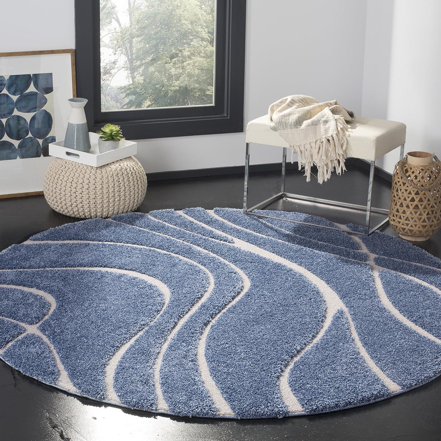 image:imageSAFAVIEH Area Rug 8x10 Florida Shag Collection Large Grey amp Grey NonShedding amp Easy Cleaning Plush Thick Pile Ideal for Living Room Bedroom Dining Space SG471080Light BlueCream