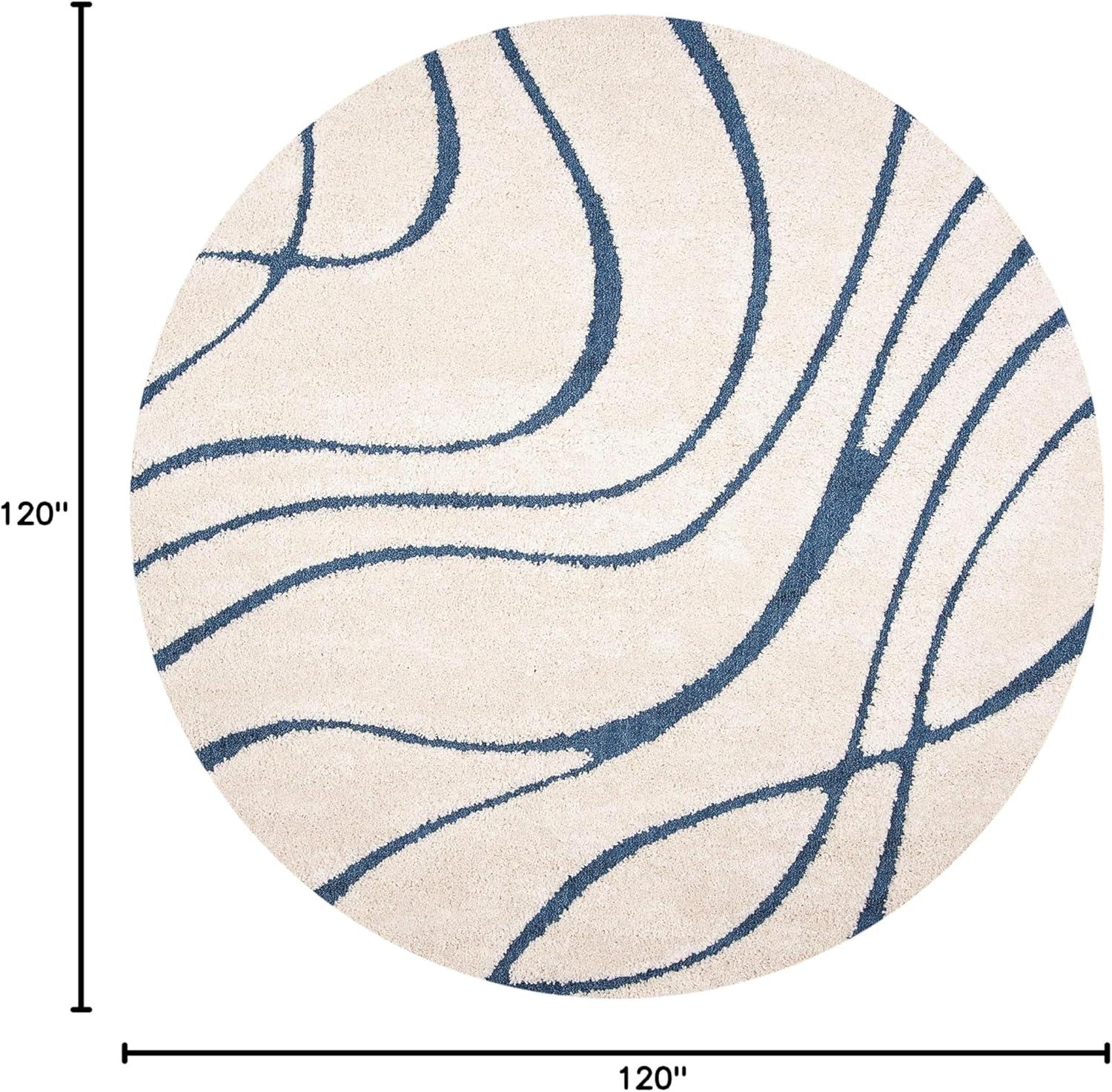 image:imageSAFAVIEH Area Rug 8x10 Florida Shag Collection Large Grey amp Grey NonShedding amp Easy Cleaning Plush Thick Pile Ideal for Living Room Bedroom Dining Space SG471080CreamBlue