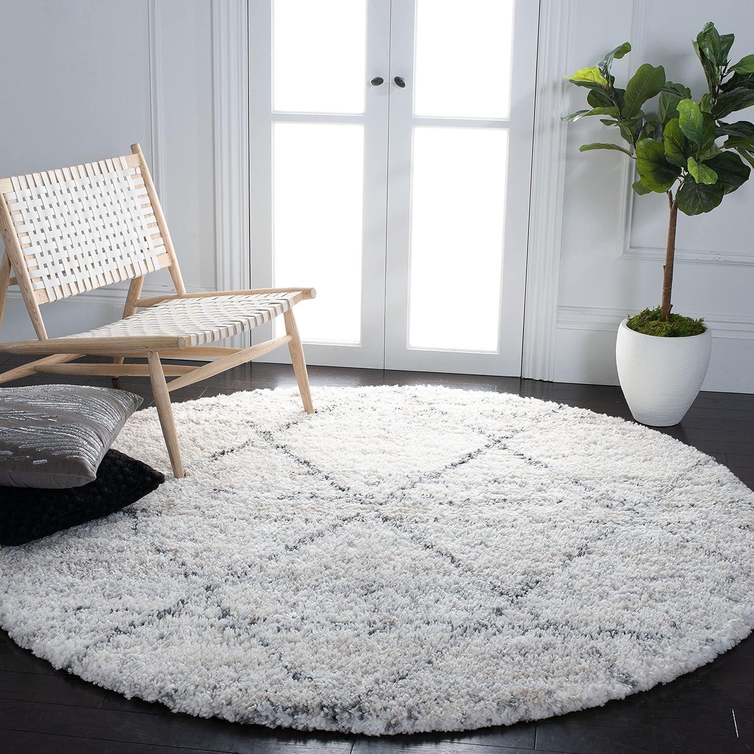 image:imageSAFAVIEH Area Rug 8x10 Fontana Shag Collection Large Grey amp Ivory Modern Design NonShedding amp Easy Cleaning Ultra Plush Thick Pile Ideal for Living Room Bedroom Dining Space FNT886FGreyIvory