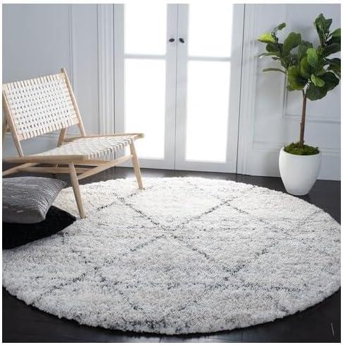 image:imageSAFAVIEH Area Rug 8x10 Fontana Shag Collection Large Grey amp Ivory Modern Design NonShedding amp Easy Cleaning Ultra Plush Thick Pile Ideal for Living Room Bedroom Dining Space FNT886FGreyIvory